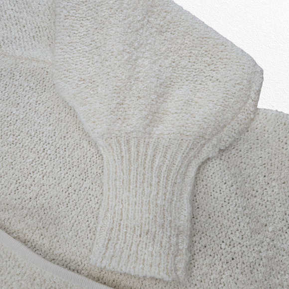 Vintage 90s Sideffects White Ivory Textured Knit Open Front Cardigan Size 2XL - Picture 7 of 8